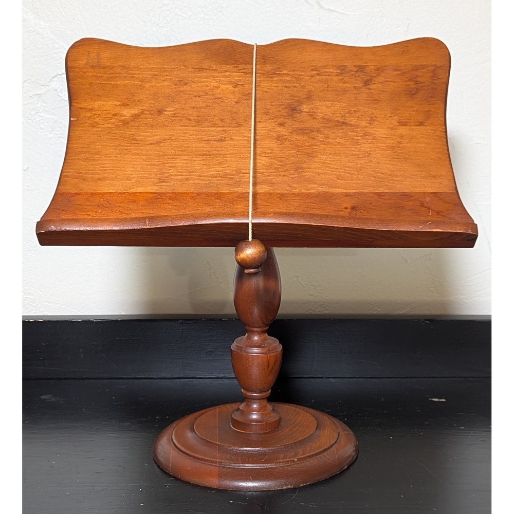 Vintage Hand-Made Cherry Finished Wood Tabletop Lectern/Book Display/Music Stand